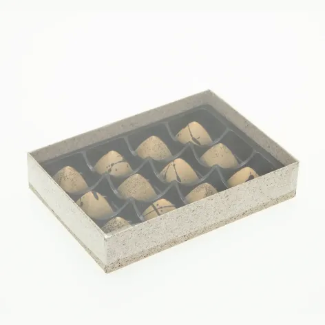 12 Choc Board Box & Clear Lid; Cocoa Shell Paper